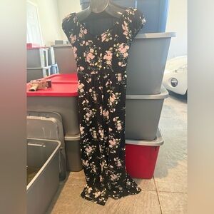 Black Floral Jumpsuit with Pink Flowers p13